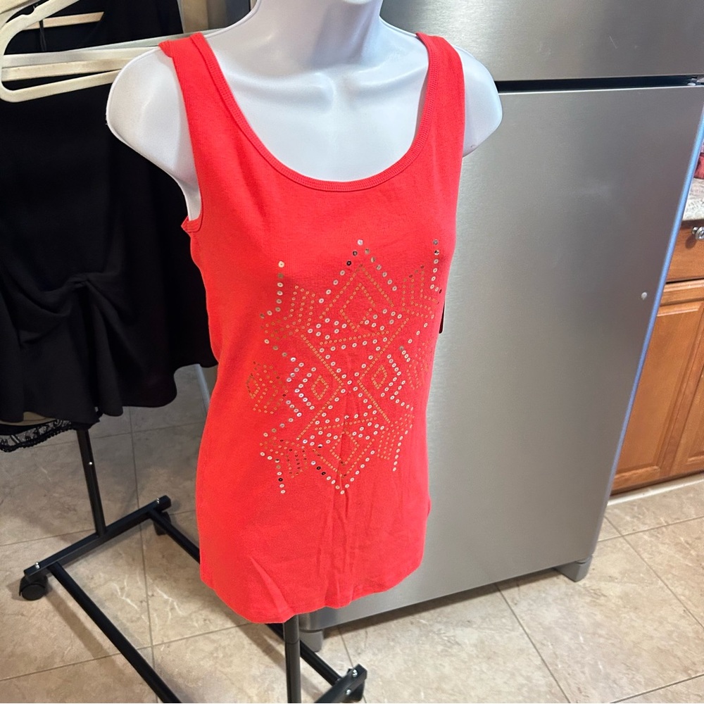 Women’s stud tank top. Orange